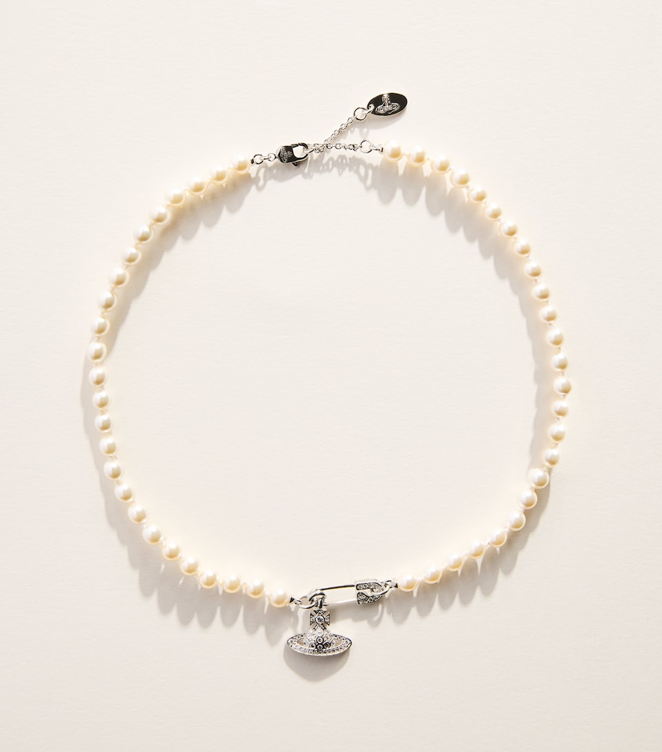 Vivienne Westwood Faux Pearl Lucrece Choker Pl/lt Cr Rs/wht