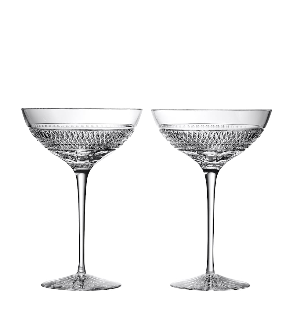 Set of 2 Crystal Copper Coast Coupe Glasses