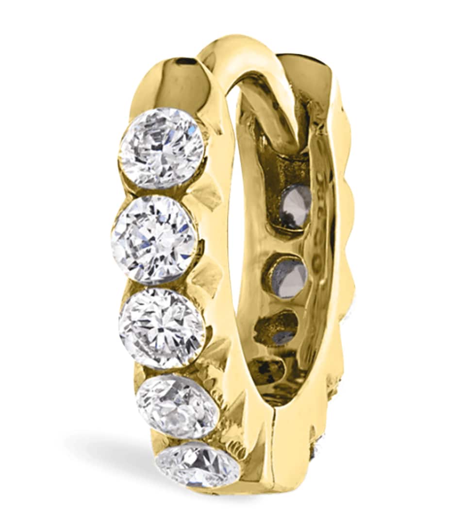 Maria Tash Yellow Gold Invisible Set Diamond Eternity Hoop Earring (5mm) Yellow Gold