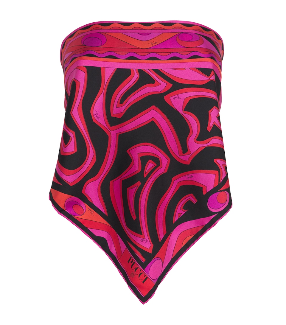 PUCCI Womens Silk Printed Bandeau Top