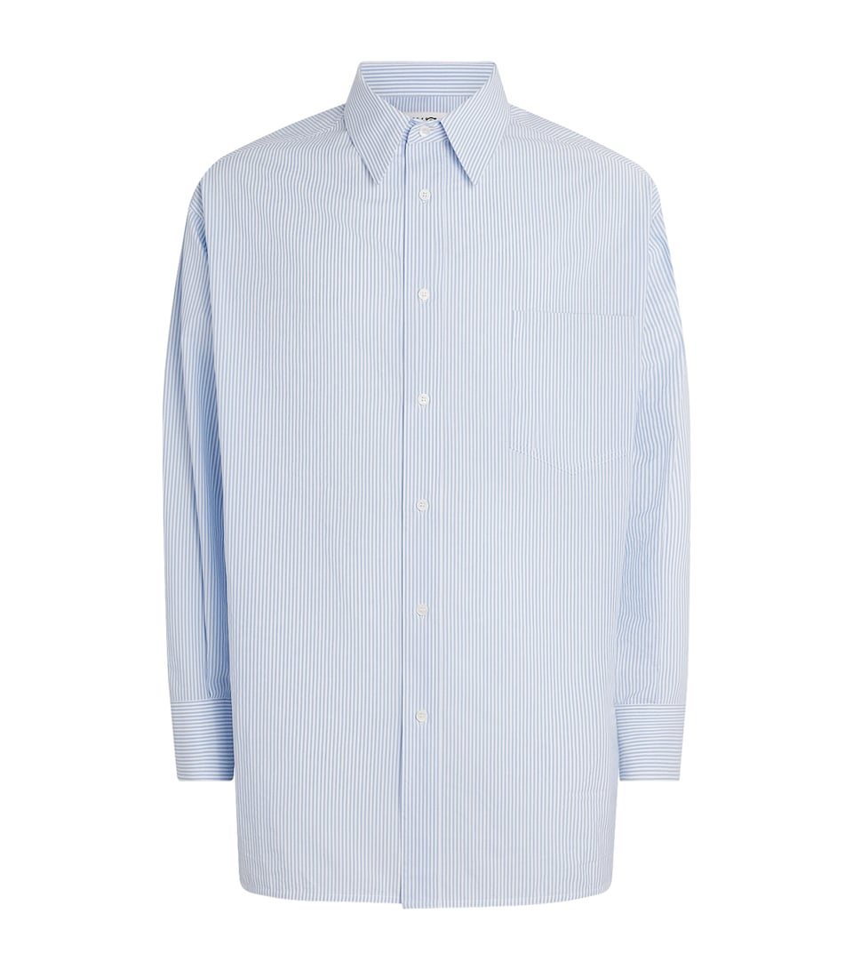 MM6 Maison Margiela Mens Cotton Poplin Stripe Shirt White/light Blue