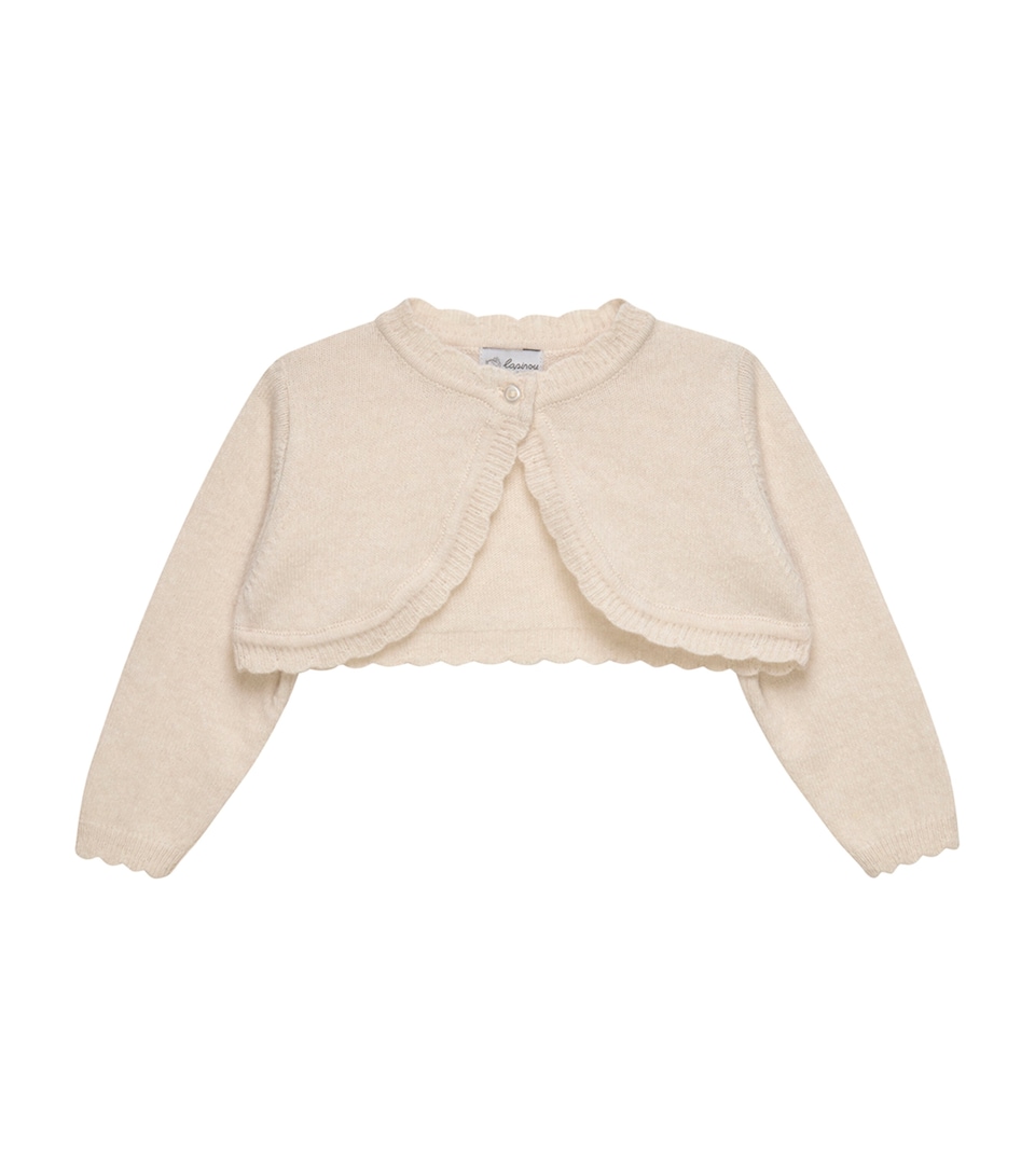 Trotters Merino-Cashmere Clara Cropped Cardigan (Newborn-9 Months) White