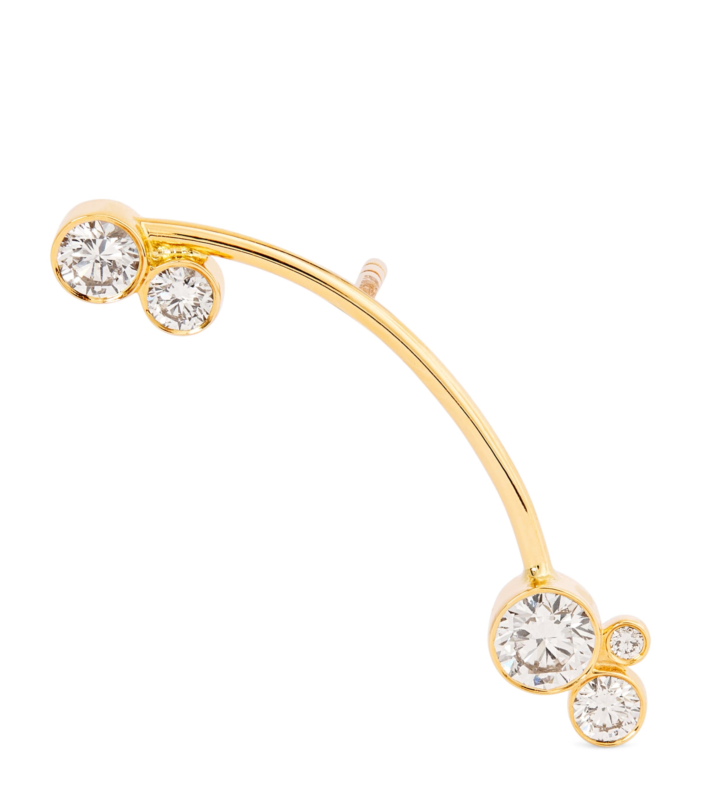 Yellow Gold and Diamond Stellari Diamant Single Left Earring