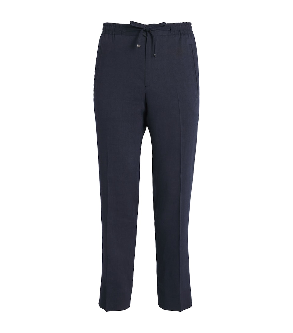 Linen-Wool-Mohair Straight Trousers
