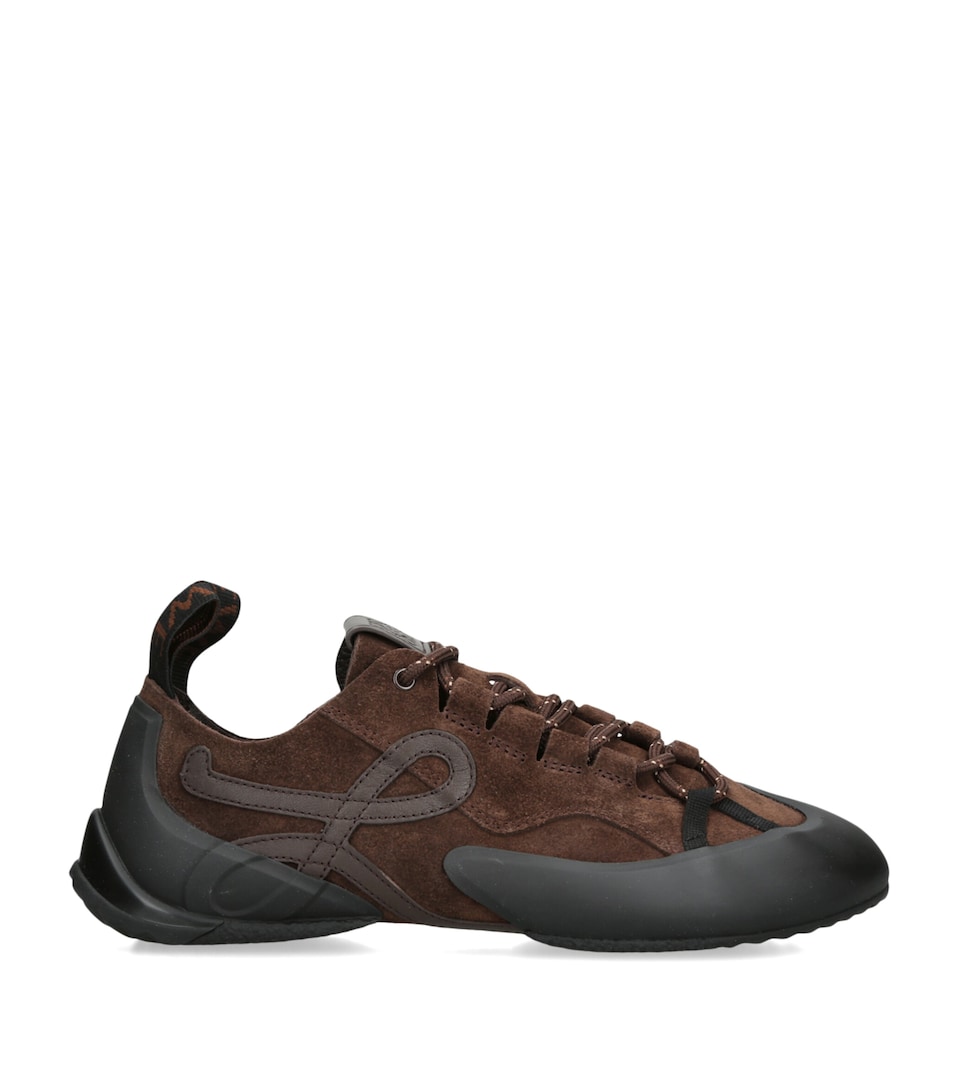LOEWE Suede Grip Sneakers Dark Brown