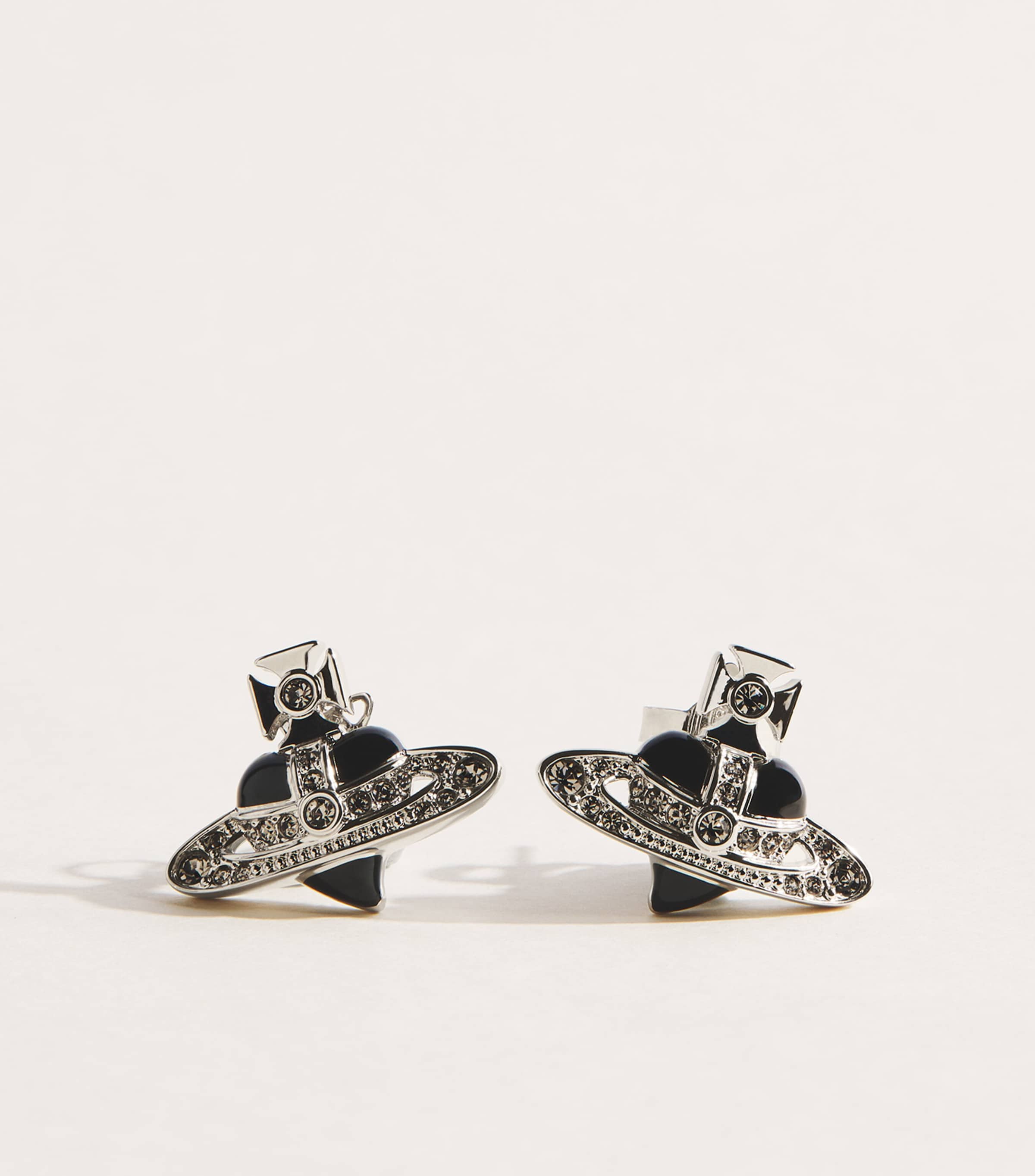 Vivienne Westwood Diamante Heart Earrings Dmd Crst