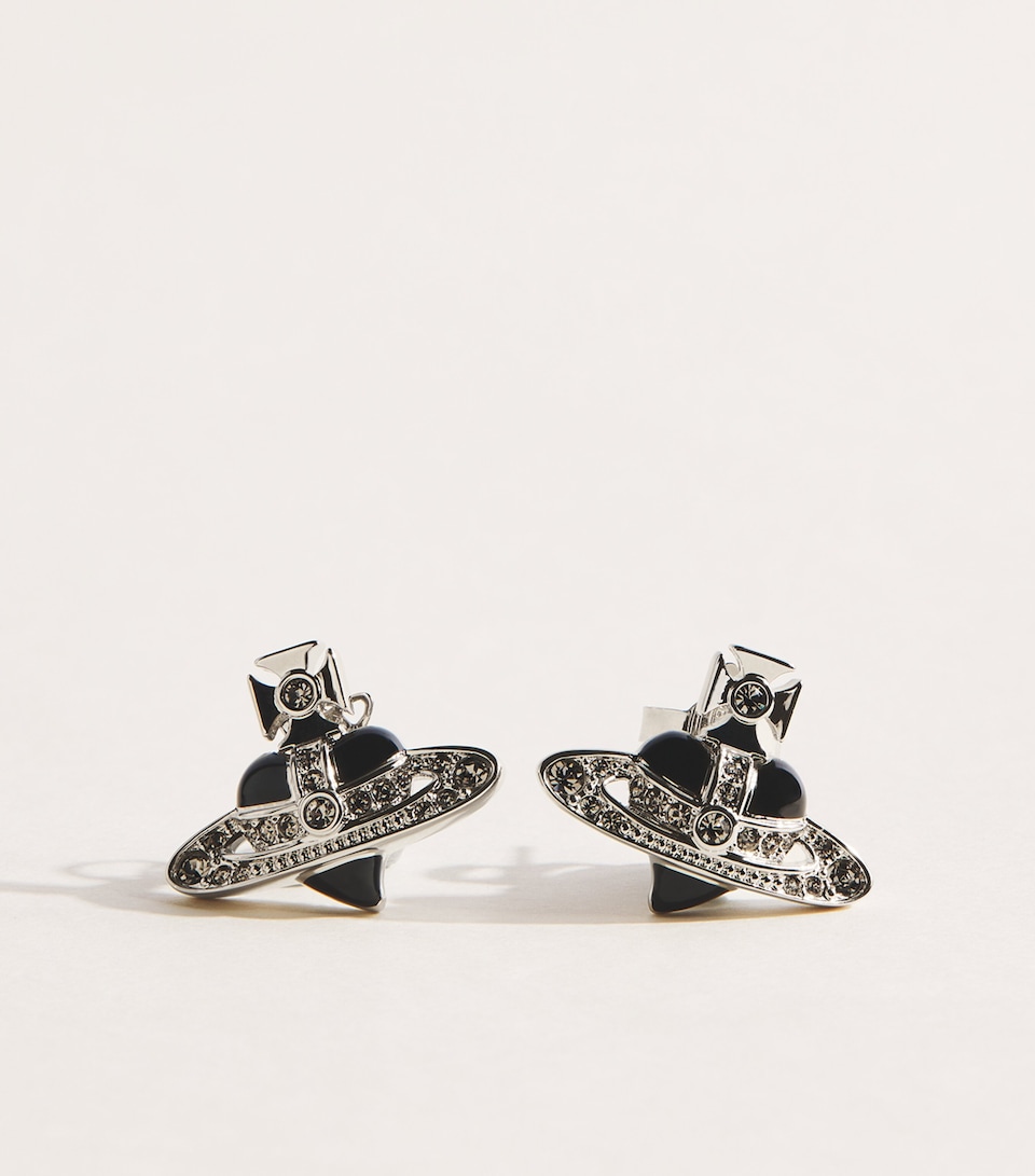 Vivienne Westwood Diamante Heart Earrings Dmd Crst
