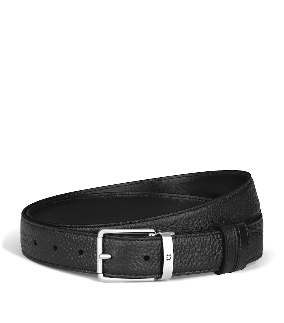 Montblanc Leather Reversible Everyday Belt Black/black