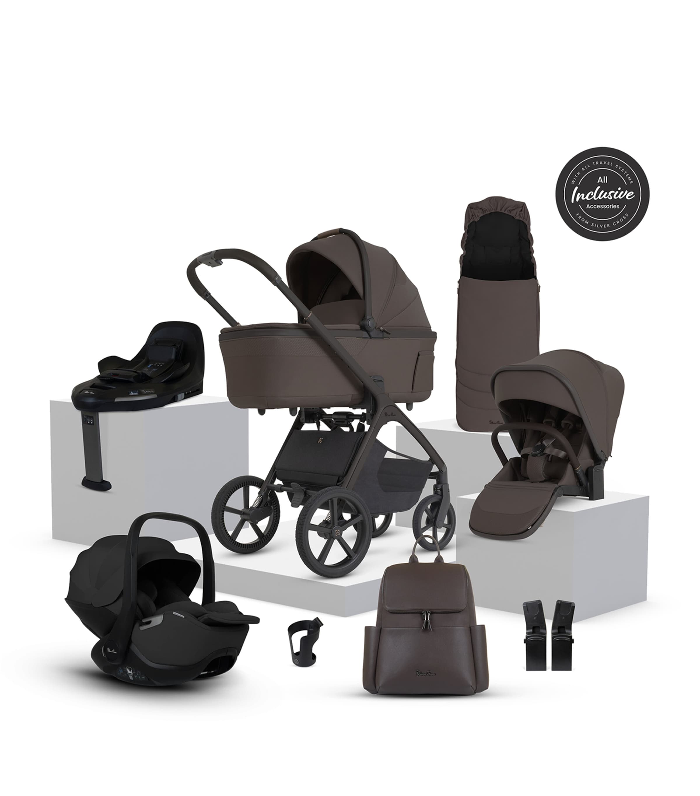 Silver Cross Cove 2 Ultimate 360 Car Seat Bundle Chocolate