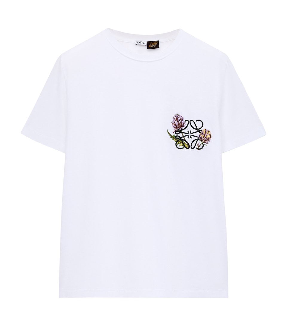 LOEWE Womens x Paula’s Ibiza Stretch-Cotton Anagram T-Shirt White