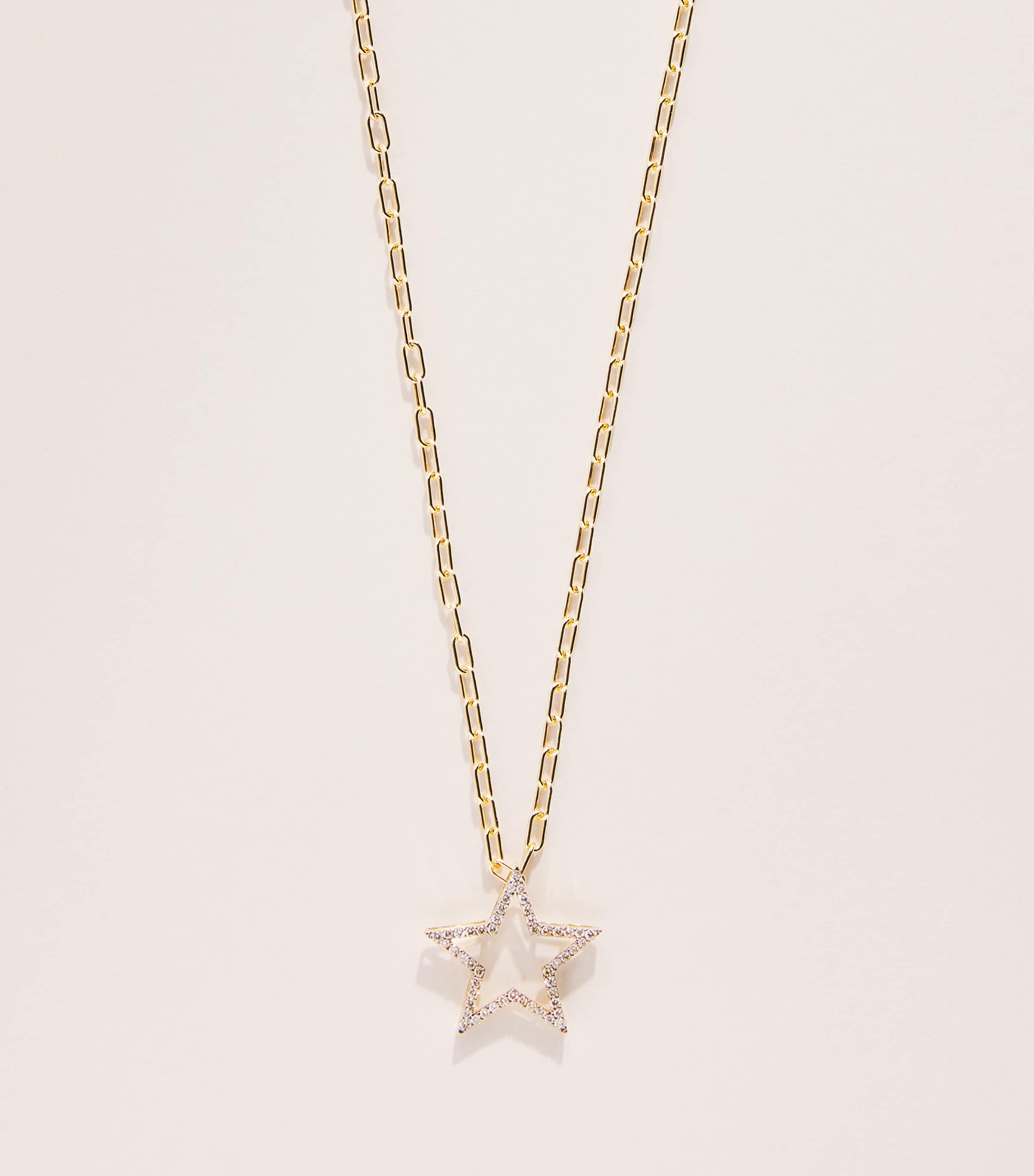 Rosa de la Cruz Yellow Gold and Diamond Classic Star Pendant Necklace Yellow Gold