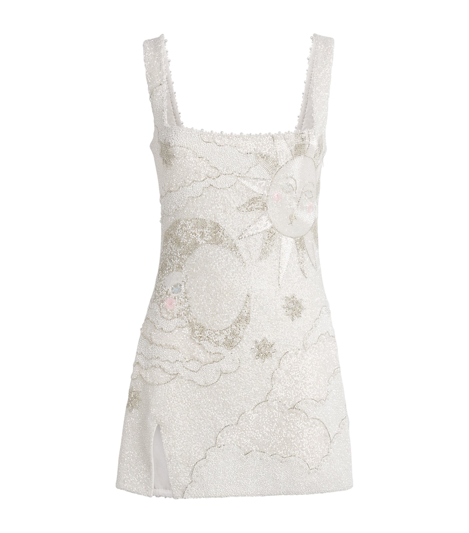 Clio Peppiatt Womens Embellished Bridal Lucina Mini Dress Ivory