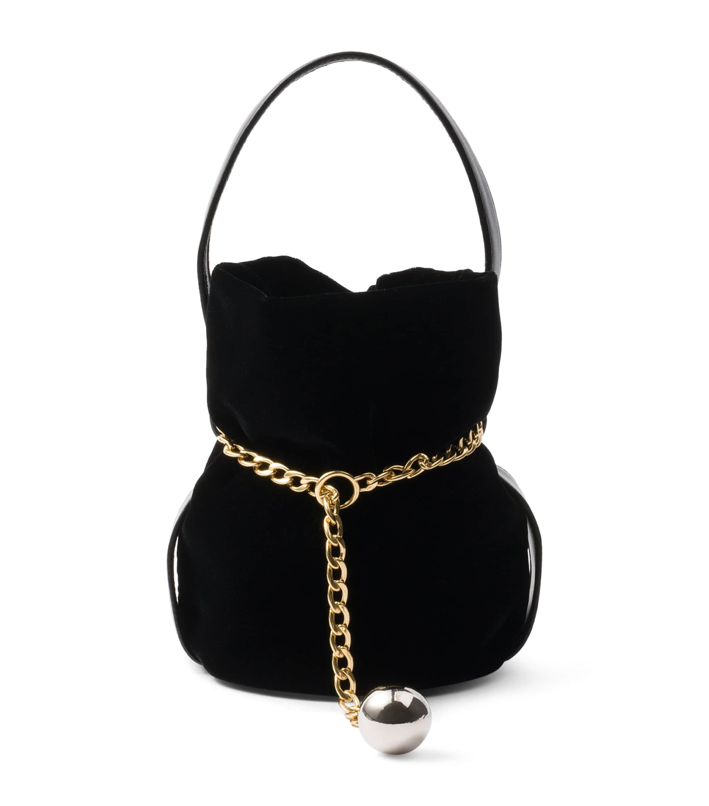 Mini Velvet Petit Sac Noir Bucket Bag