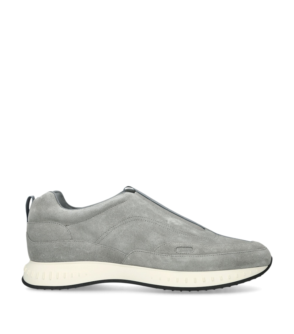 John Lobb Suede Stream Elastic Sneakers Grey/dark