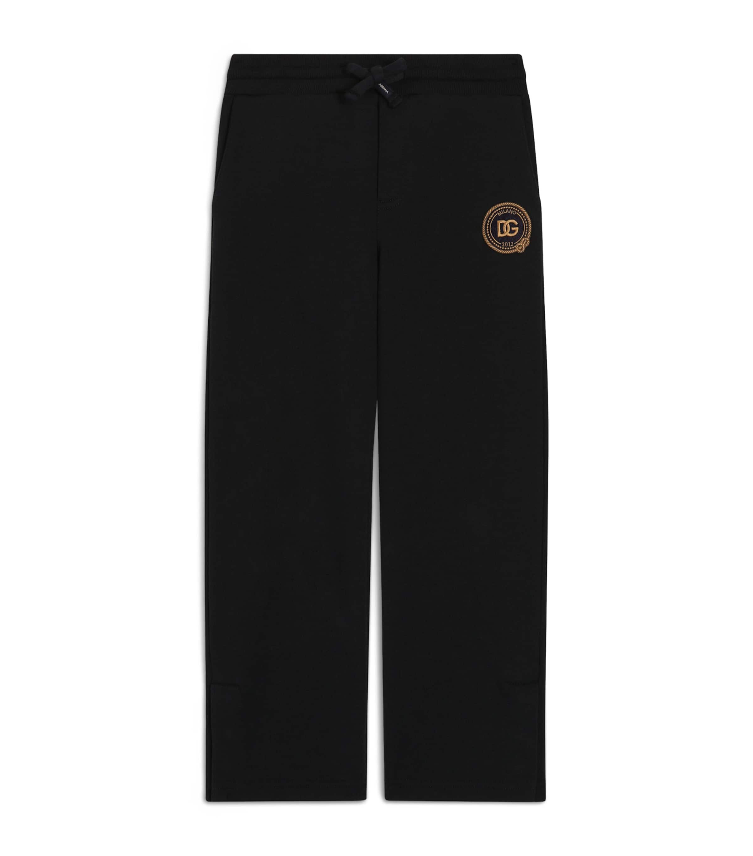 Dolce&Gabbana Kids Cotton Fleece Marina Sweatpants (8-14 Years) Very Dark Bl