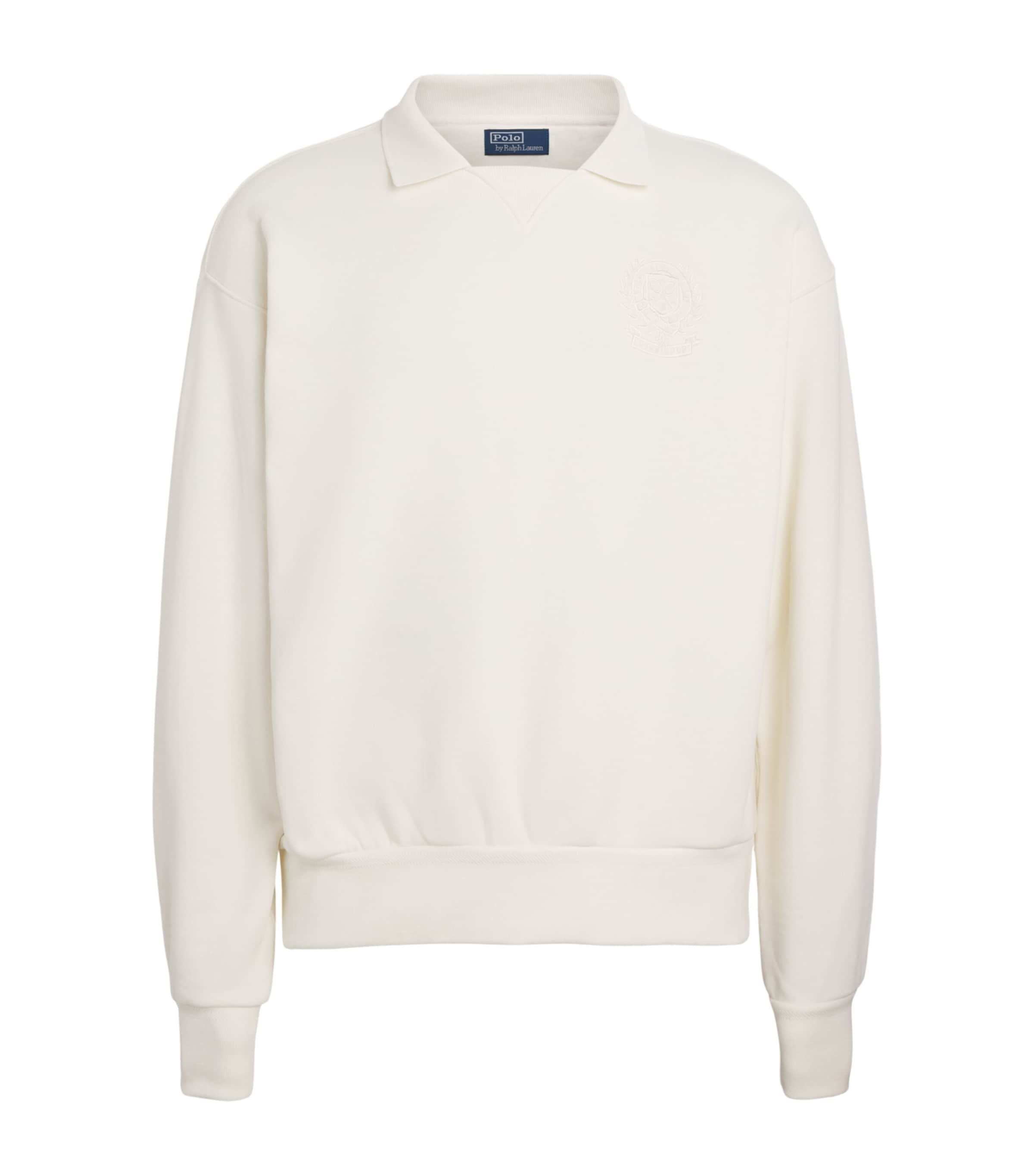 RLX Ralph Lauren Mens x Wimbledon Fleece Sweatshirt Deckwash White
