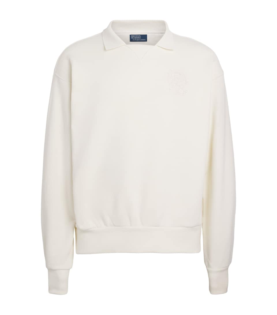 RLX Ralph Lauren Mens x Wimbledon Fleece Sweatshirt Deckwash White