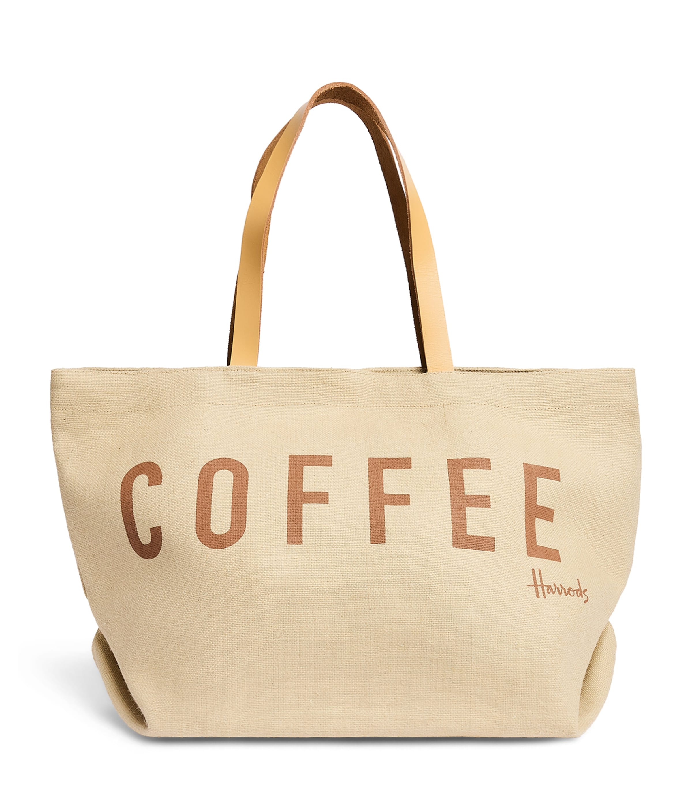 Harrods Jute Coffee Tote Bag Neutral