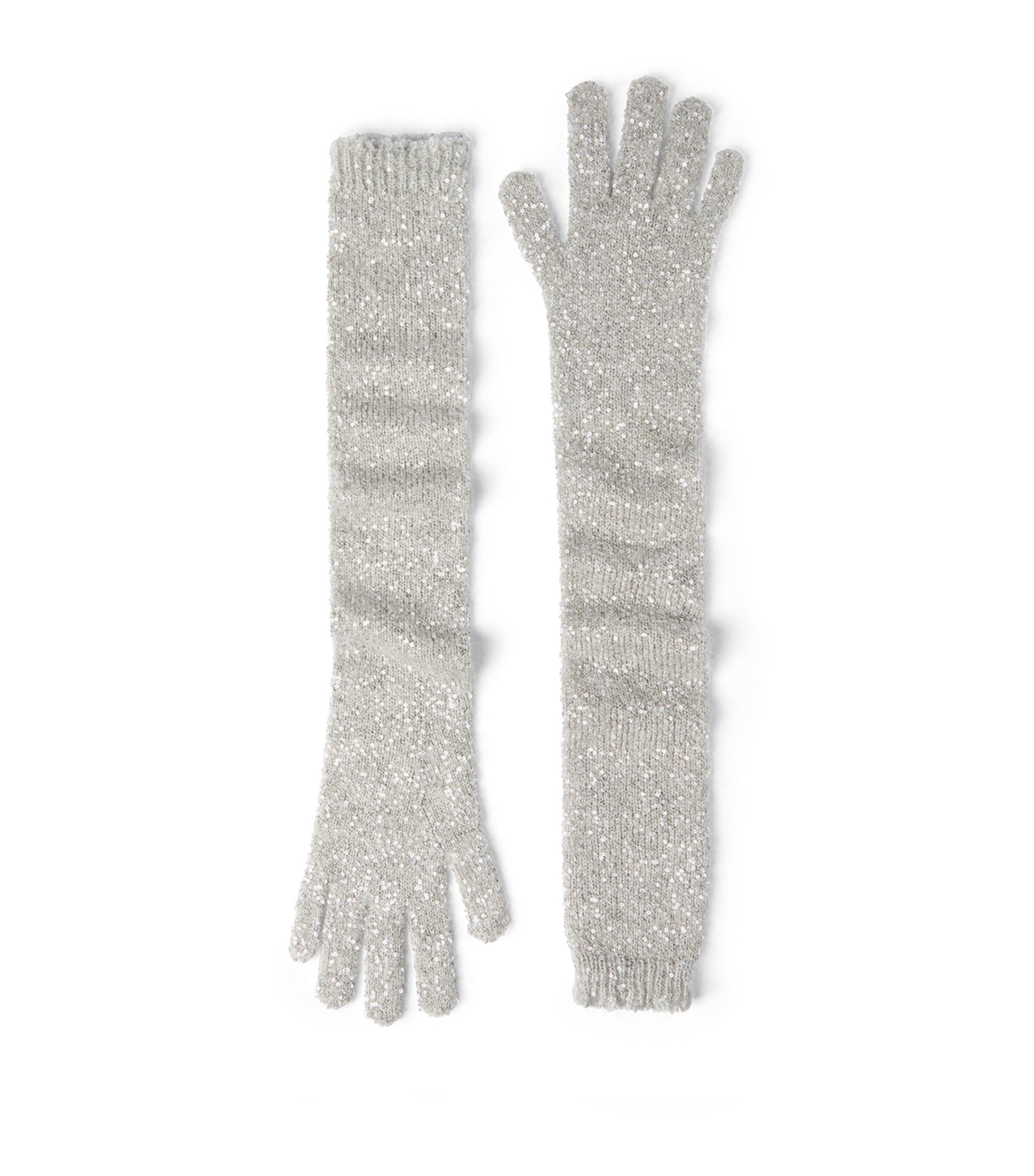 Sequinned Knit Gloves