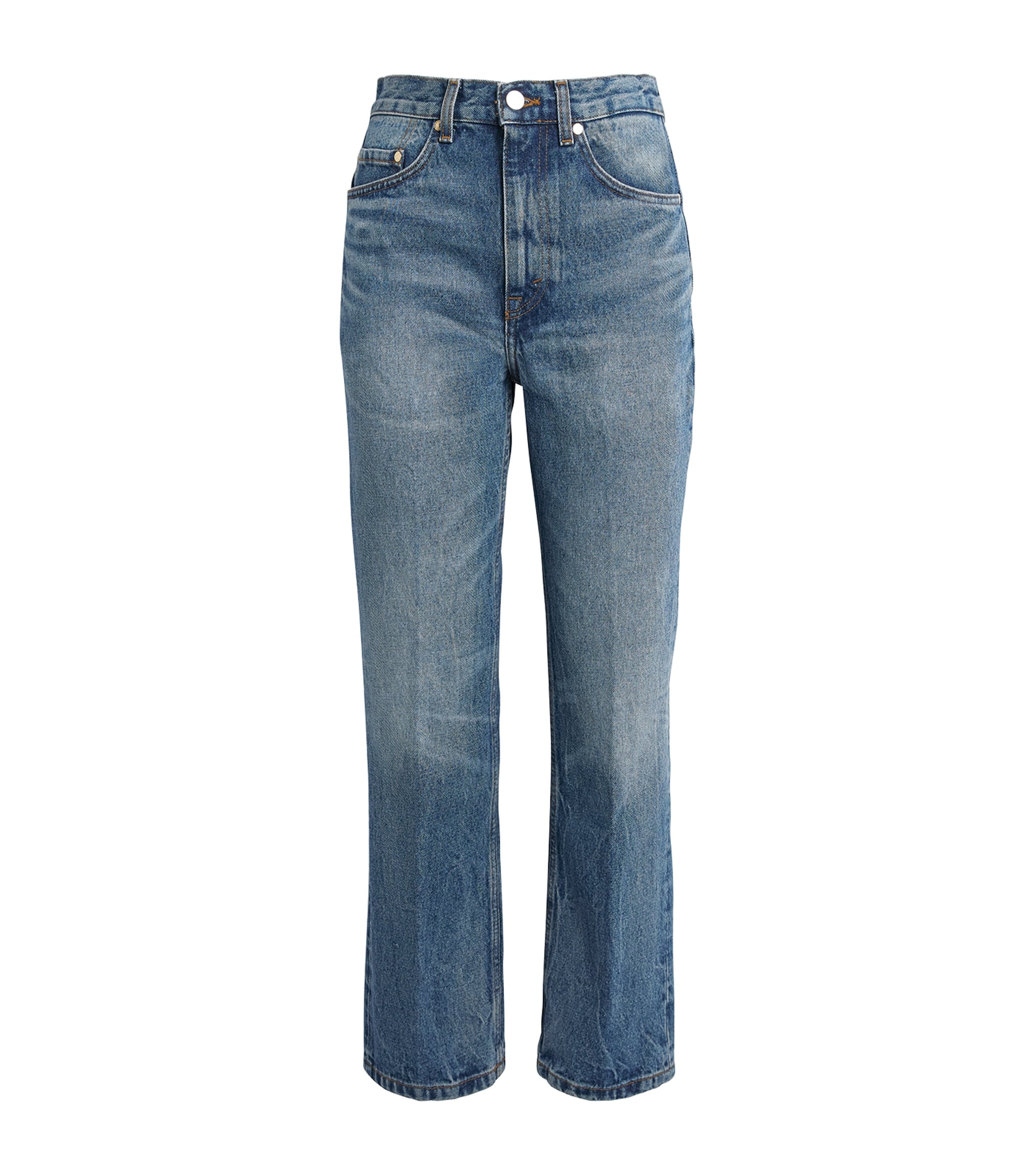 Mid-Rise Straight Jeans