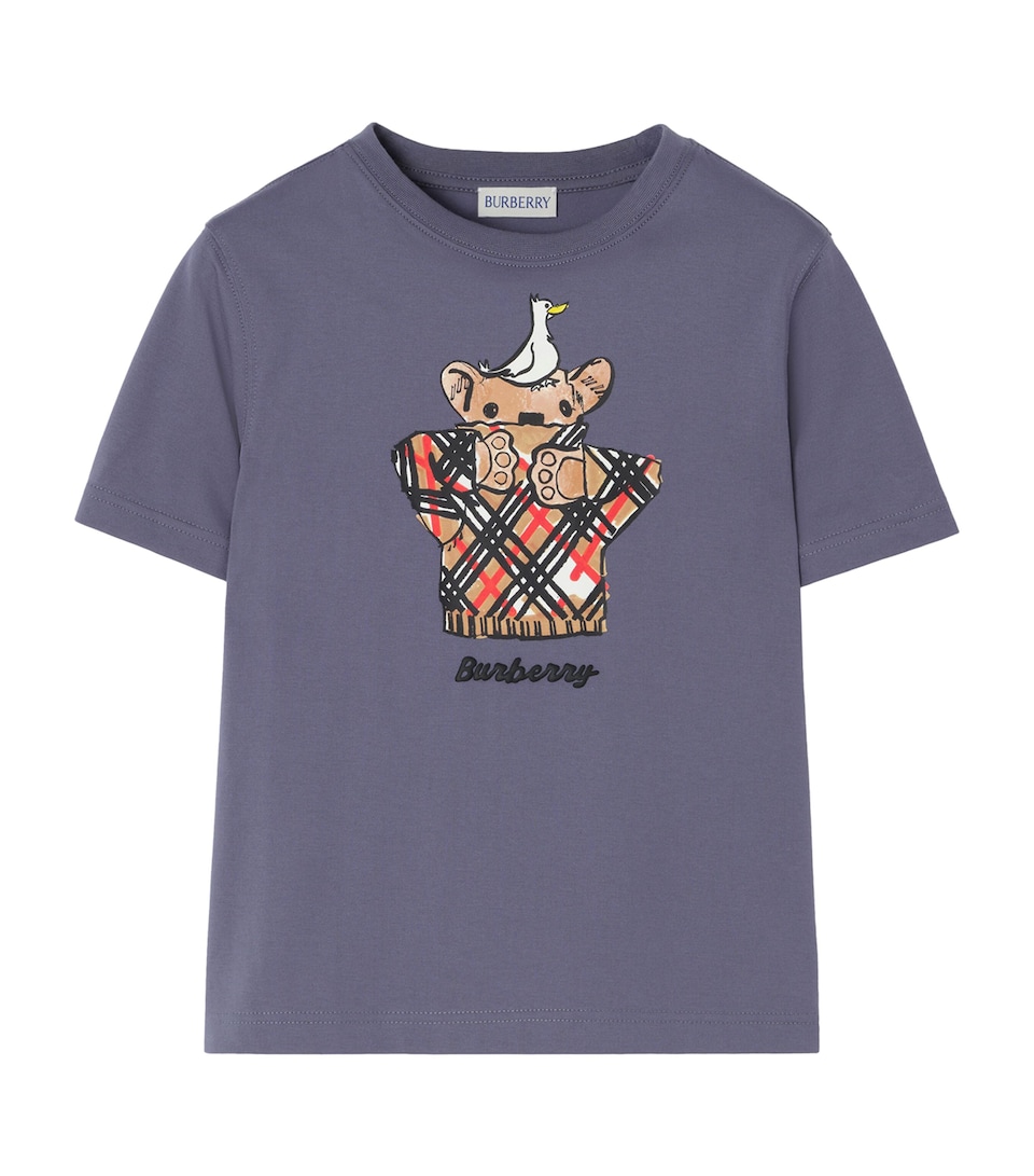 Burberry Kids Cotton Thomas Bear T-Shirt (4-12 Years) Damson Blue