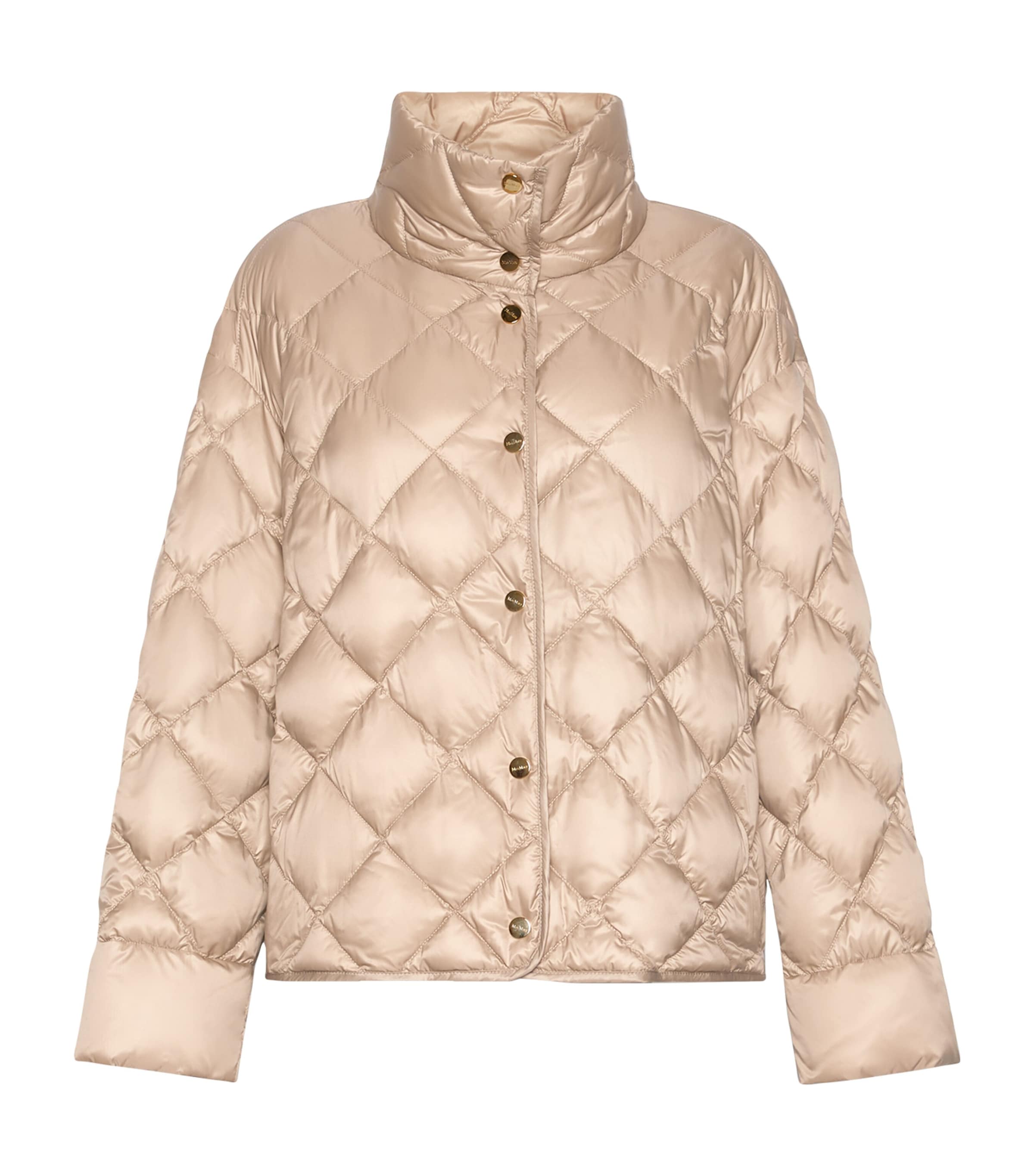 Max Mara Womens Down Water-Resistant Quilted Jacket Beige