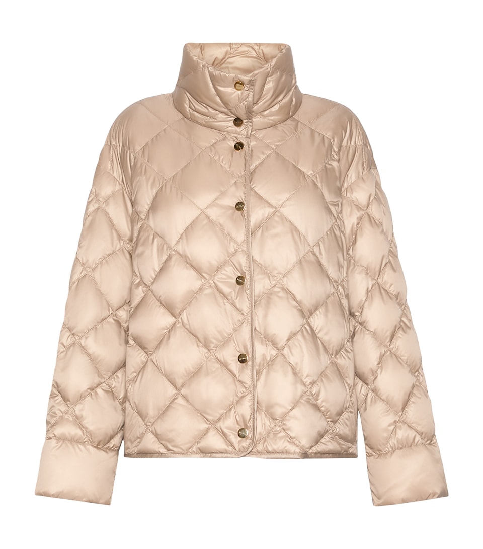 Max Mara Womens Down Water-Resistant Quilted Jacket Beige