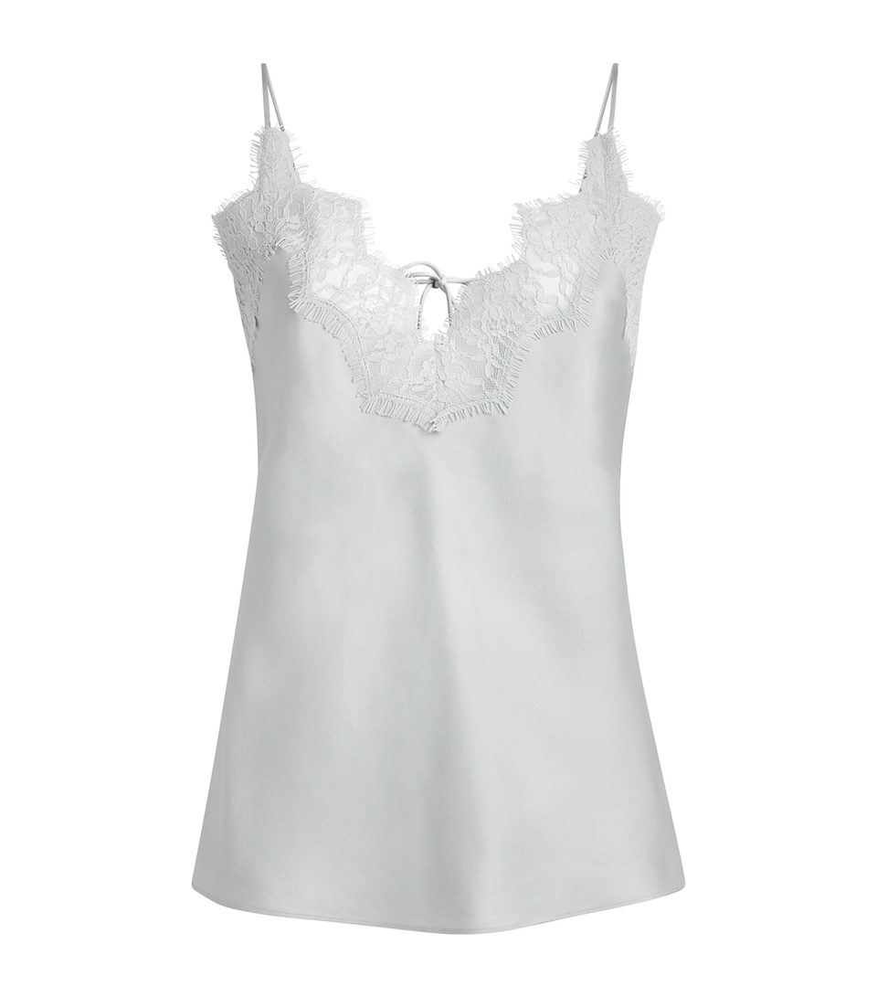 Róhe Womens Silk Lace-Trim Cami Top Foam