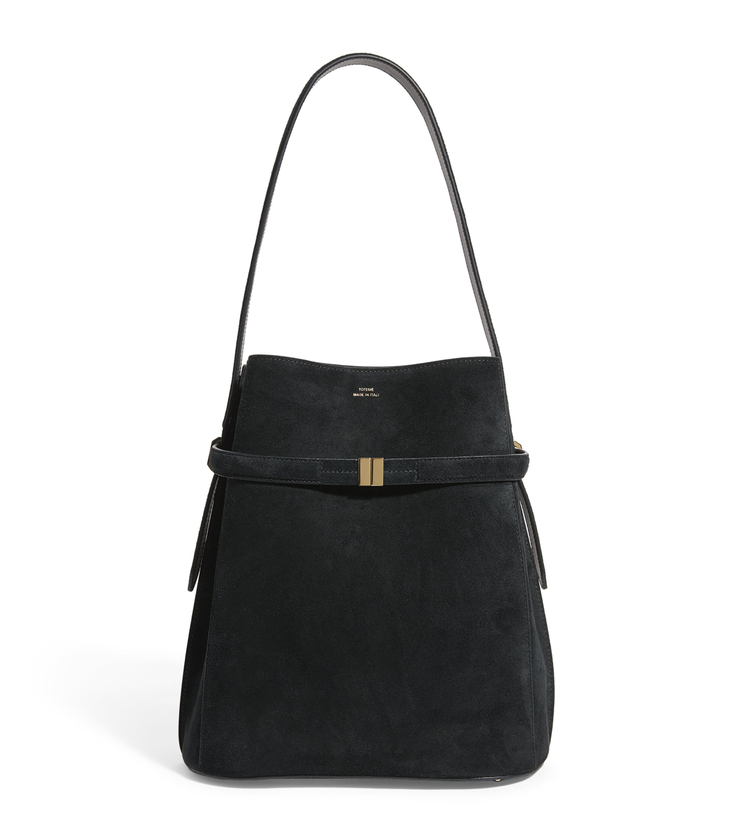 Toteme Suede Bucket Shoulder Bag Black