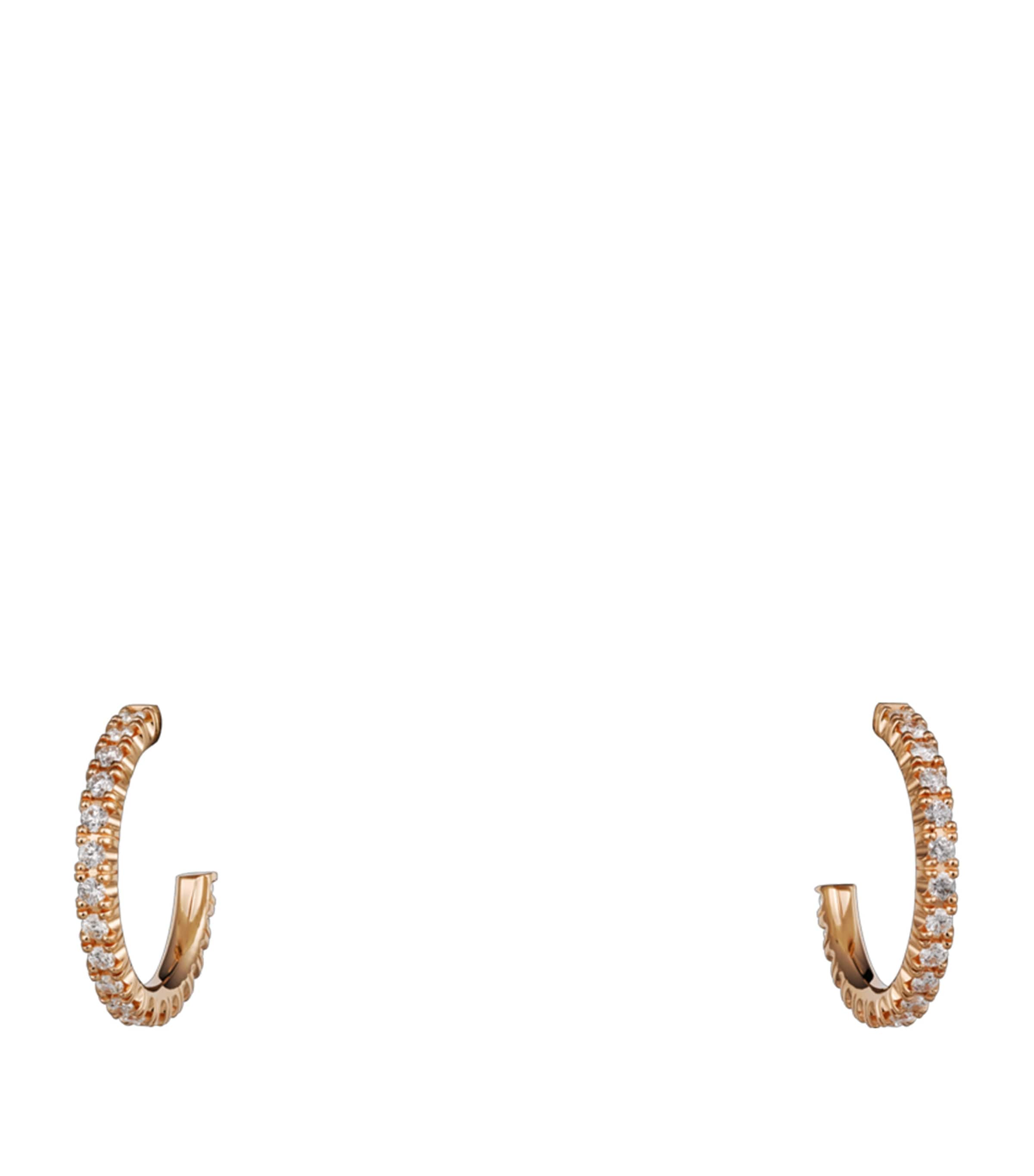 Small Rose Gold and Diamond Étincelle de Cartier Hoop Earrings