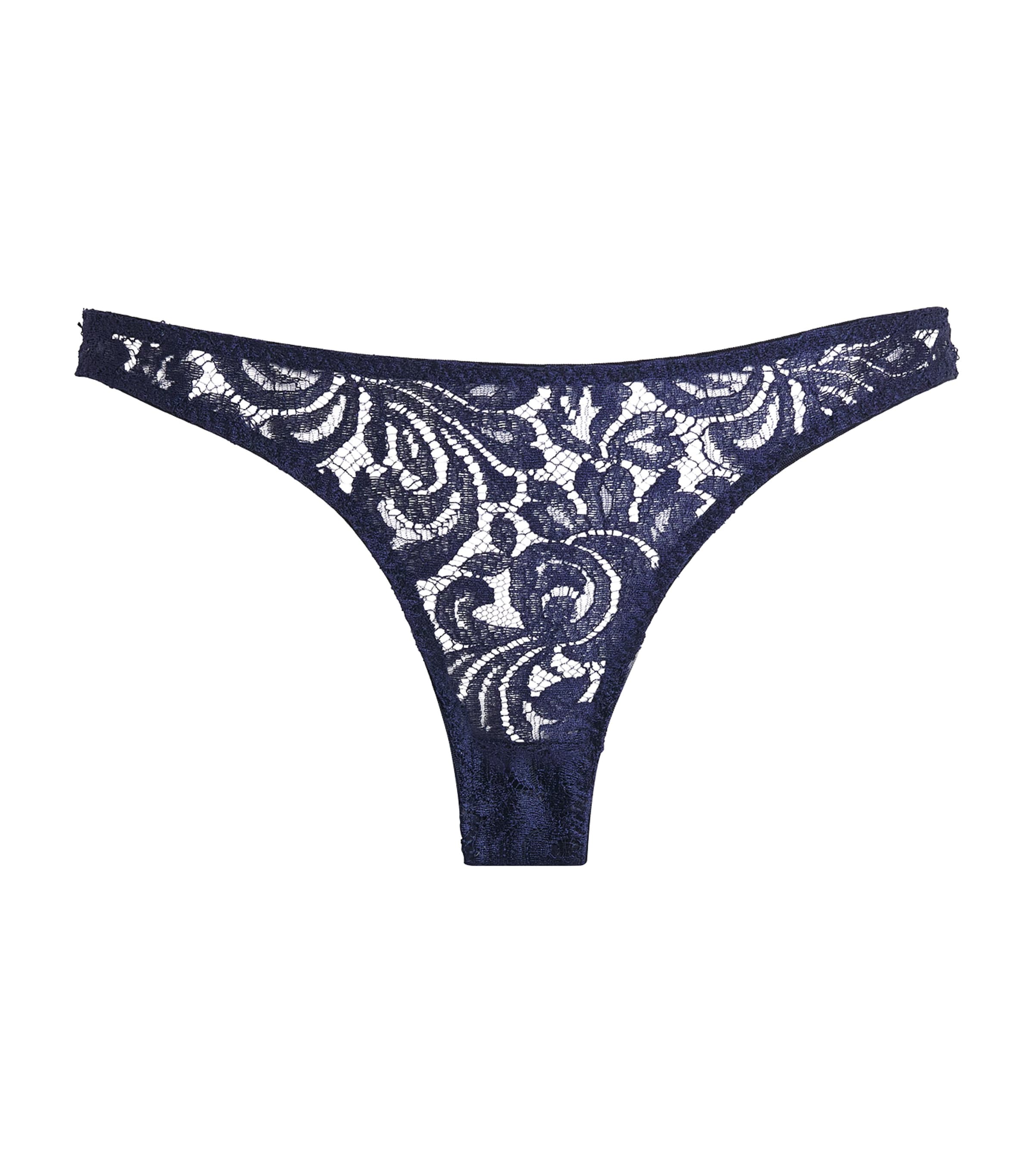 Coco De Mer Womens Lace Tamara Brazilian Briefs Sapphire