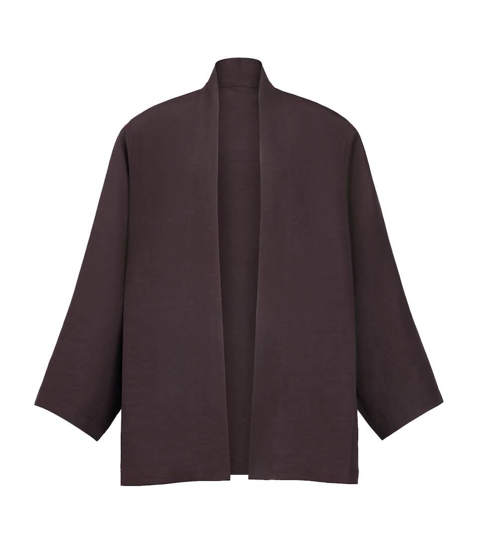 Alaïa Womens Paper-Blend Straight Jacket Aubergine