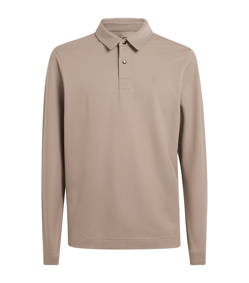 Cotton-Blend Long-Sleeve Timon Polo Shirt