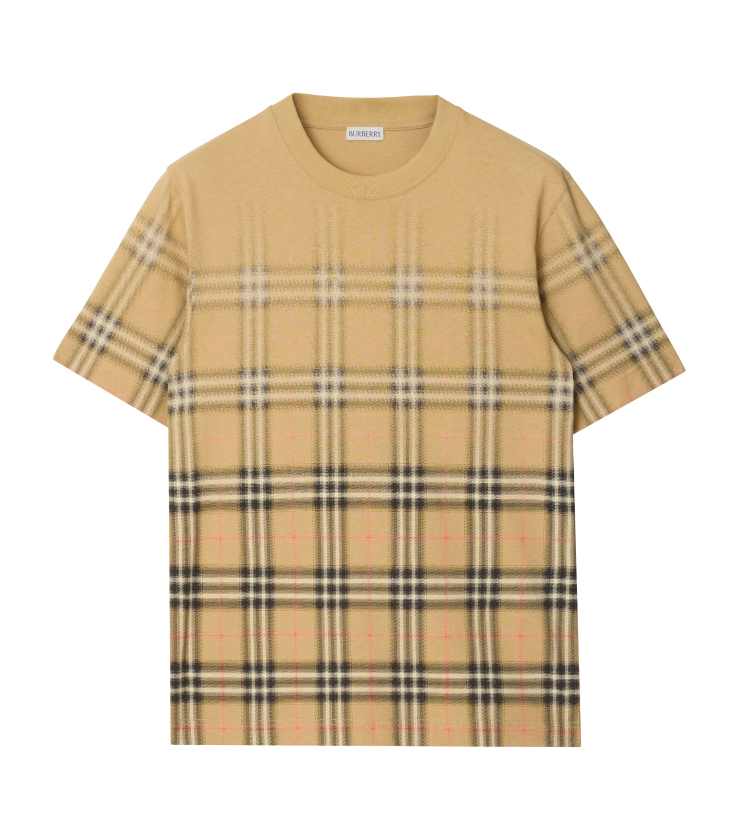 Cotton Gradient Check T-Shirt