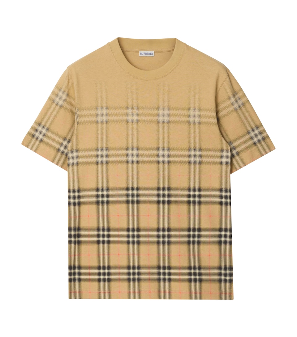 Cotton Gradient Check T-Shirt
