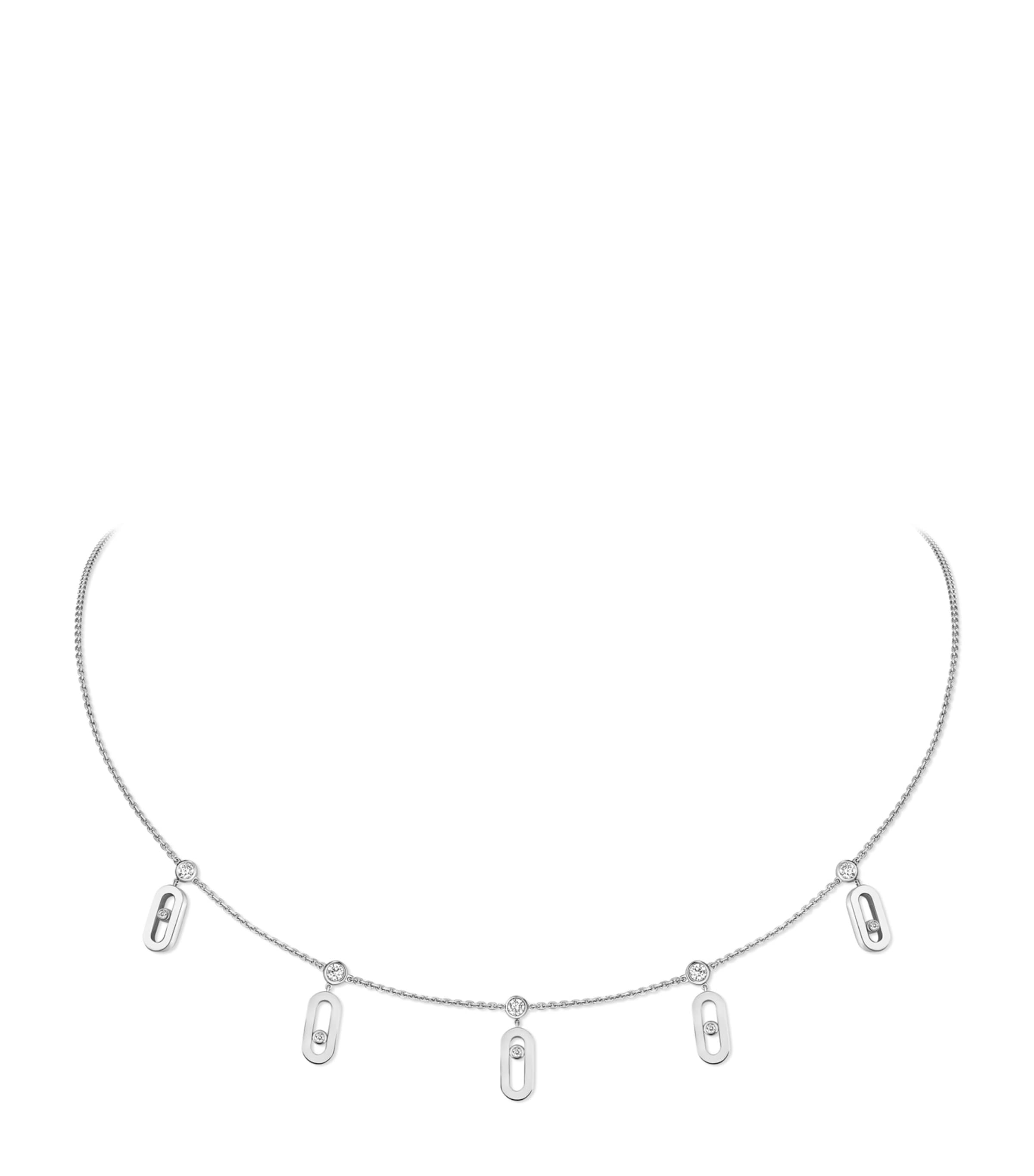 Messika Move Uno White Gold and Diamond Tassel Necklace White Gold