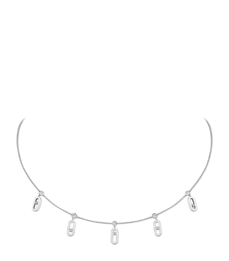 Messika Move Uno White Gold and Diamond Tassel Necklace White Gold