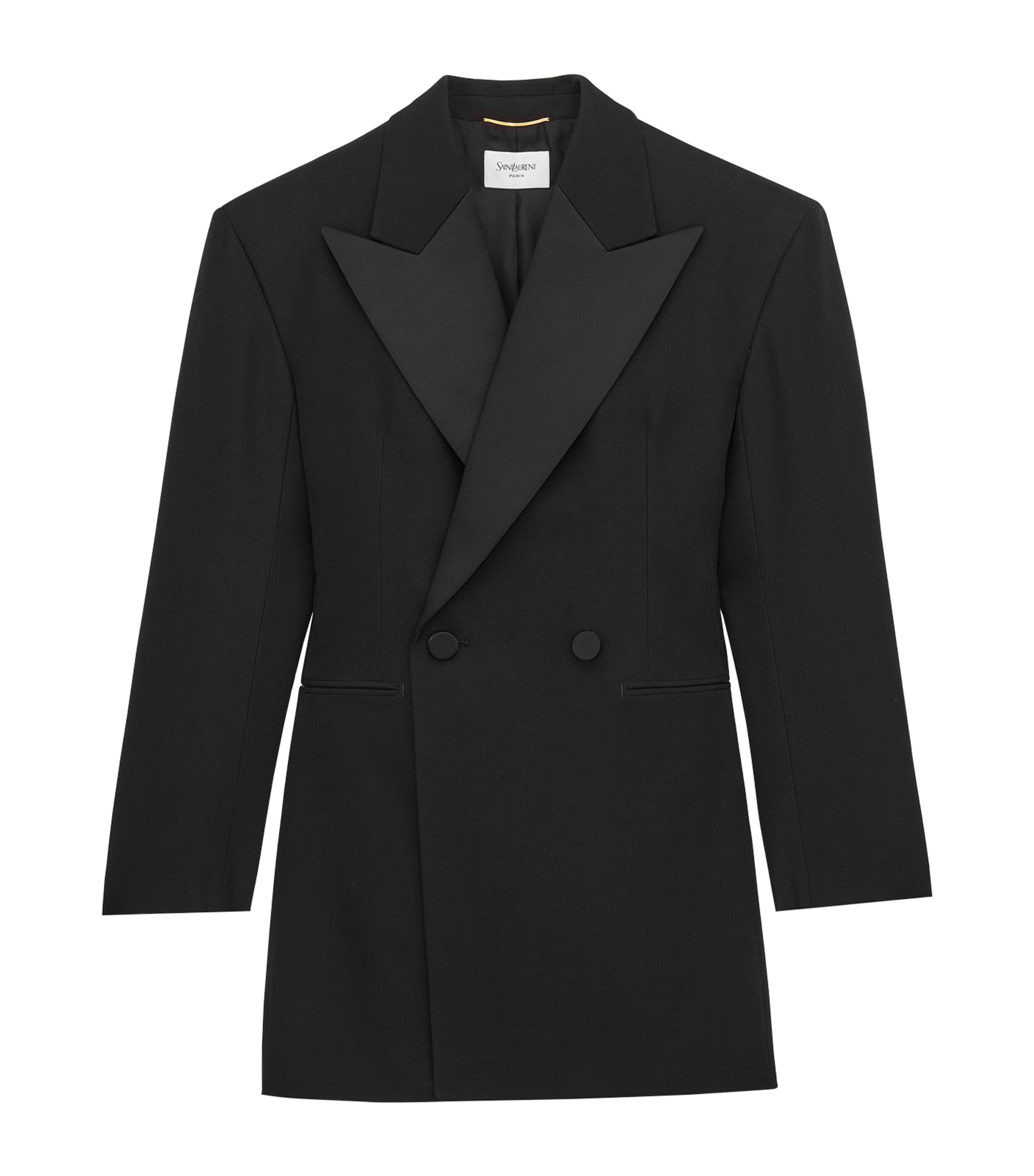 Saint Laurent Womens Virgin Wool Double-Breasted Blazer