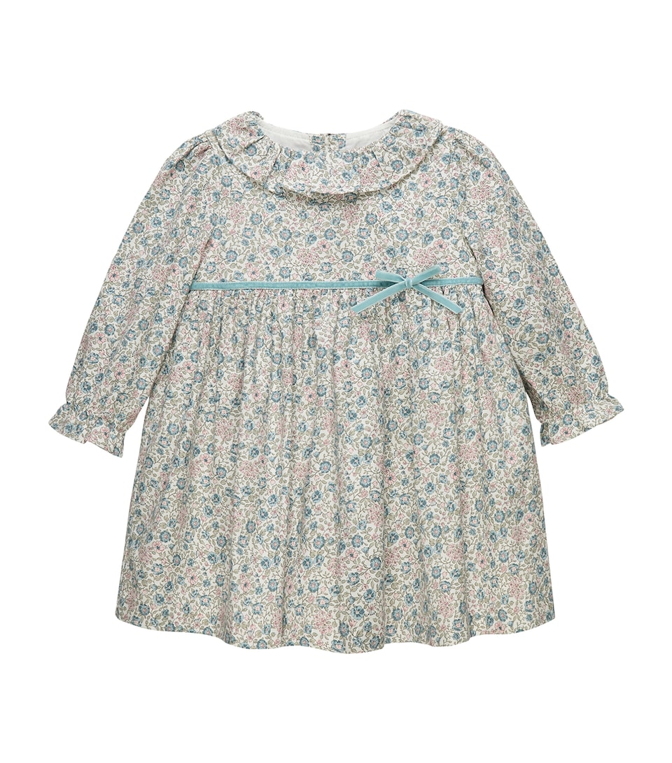 Trotters Cotton Liberty Print Willow Dress (6-24 Months) Blue