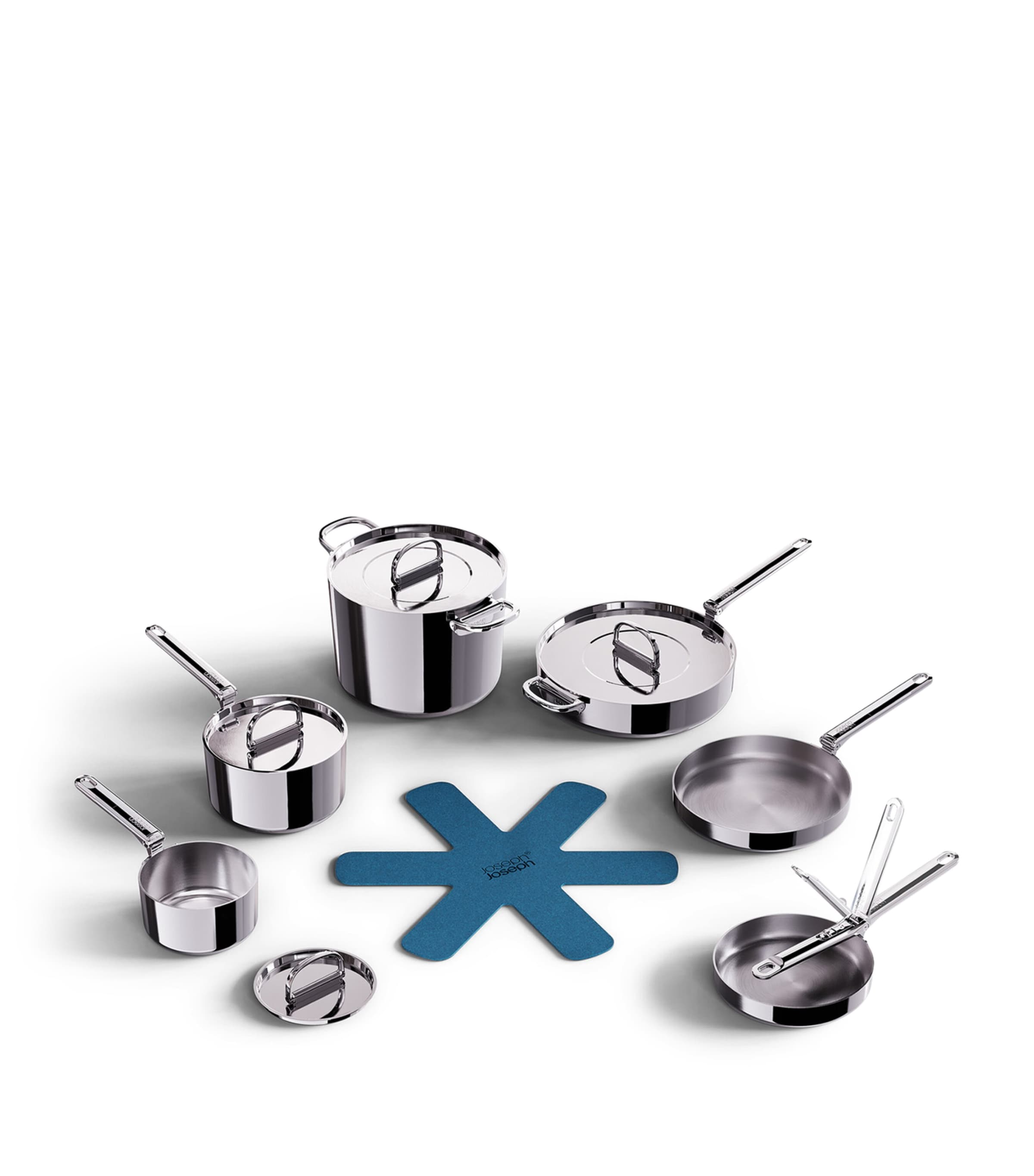 Space Steel Folding-Handle 6-Piece Cookware Set