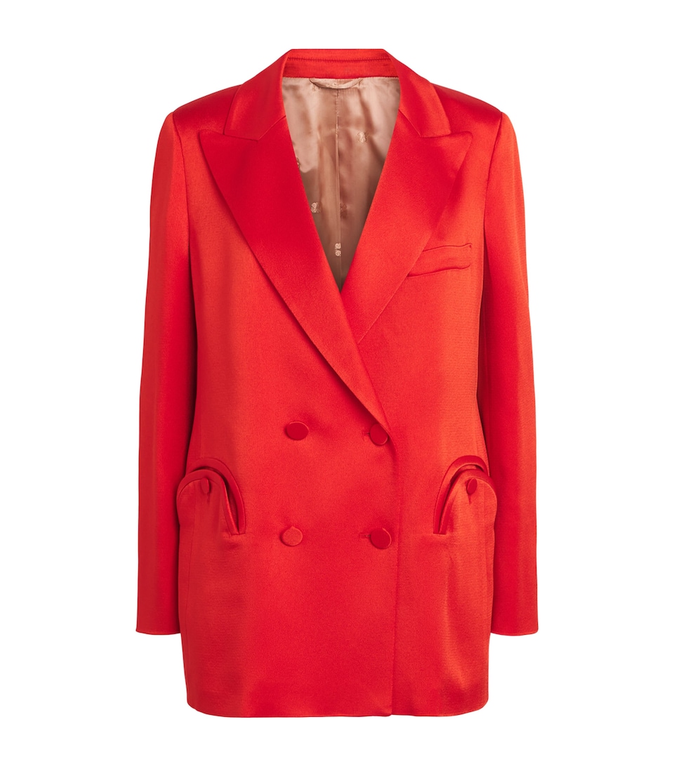 Blazé Milano Womens Satin Novalis Everynight Blazer Crab