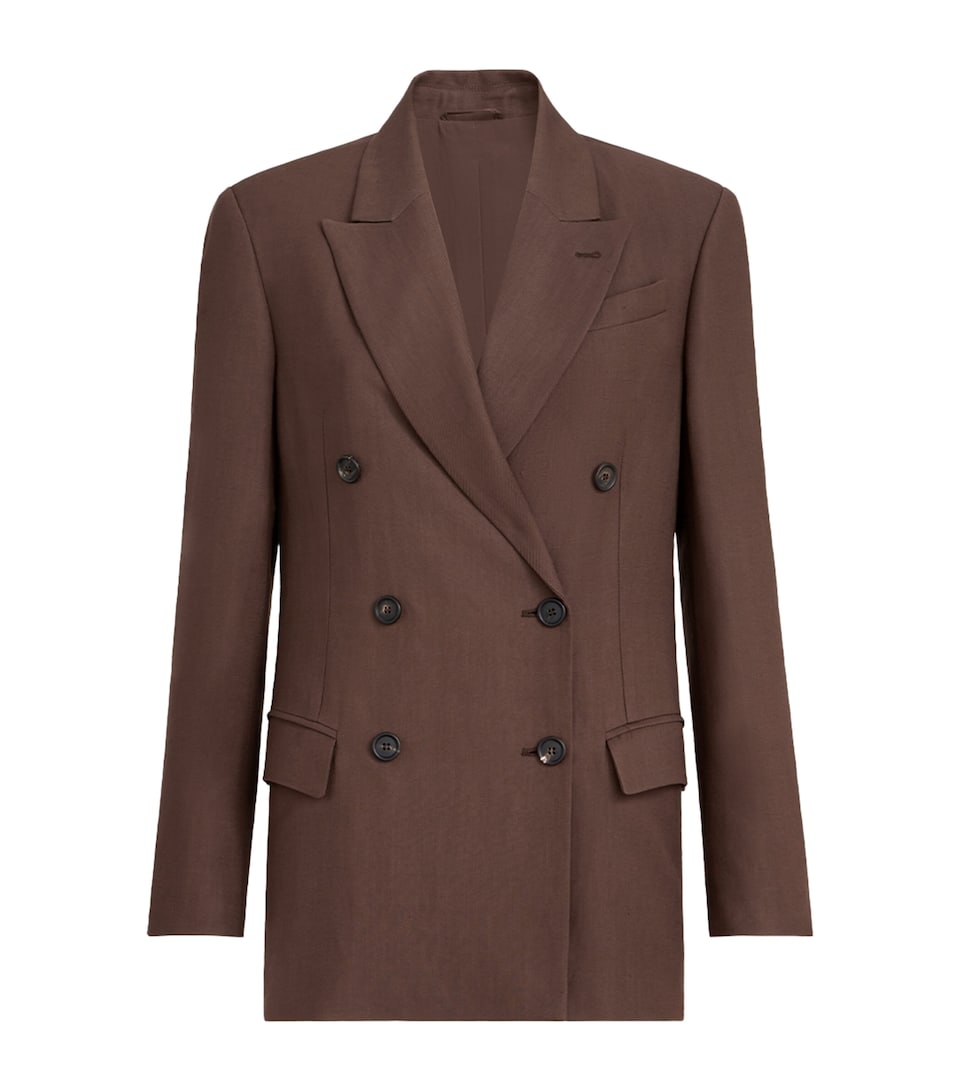 Crepe Double-Breasted Blazer