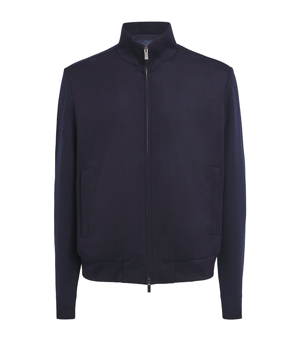 Paul & Shark Mens Virgin Wool-Cashmere Hybrid Jacket Blue Blue