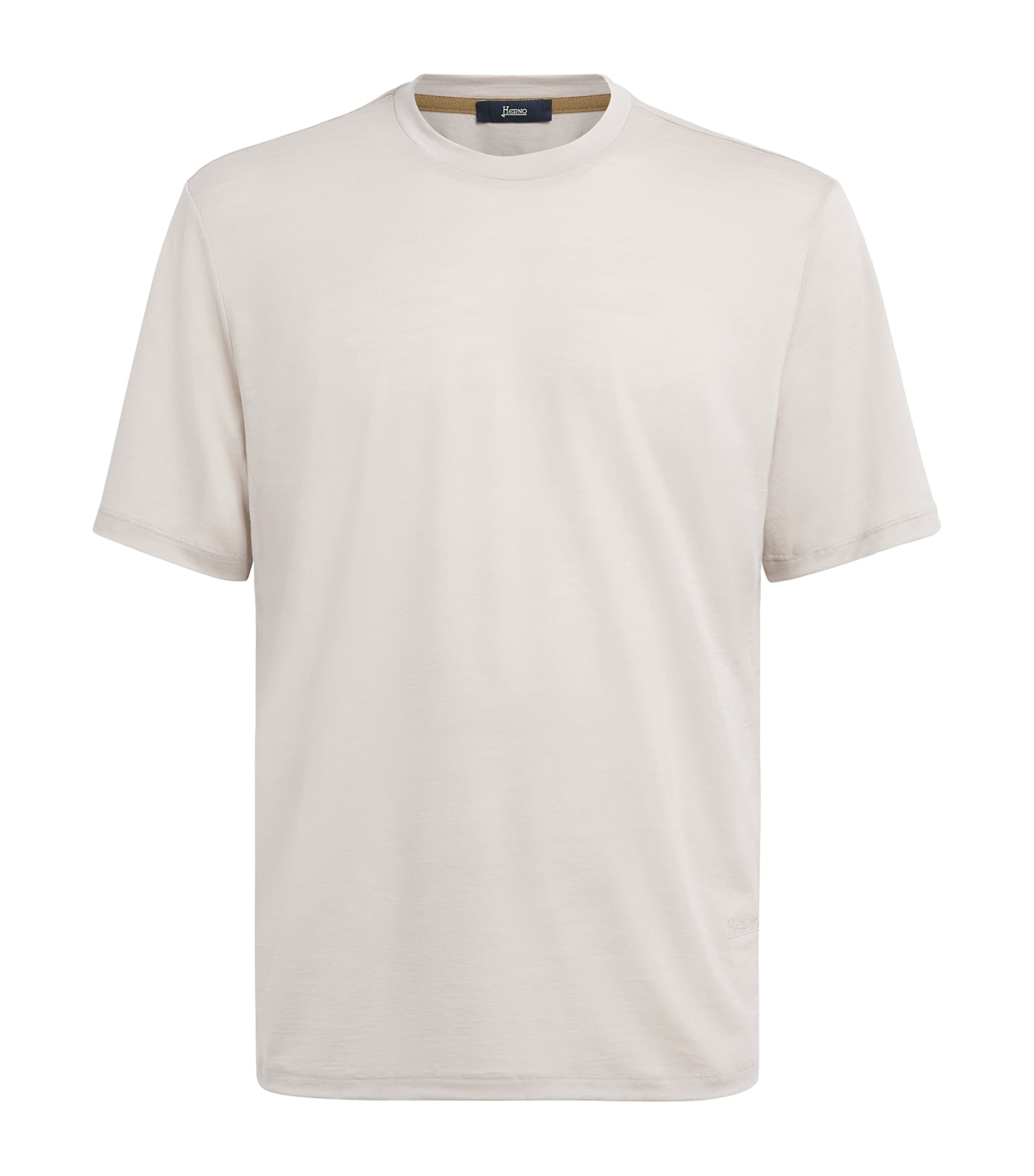 Herno Mens Wool Logo T-Shirt Chantilly