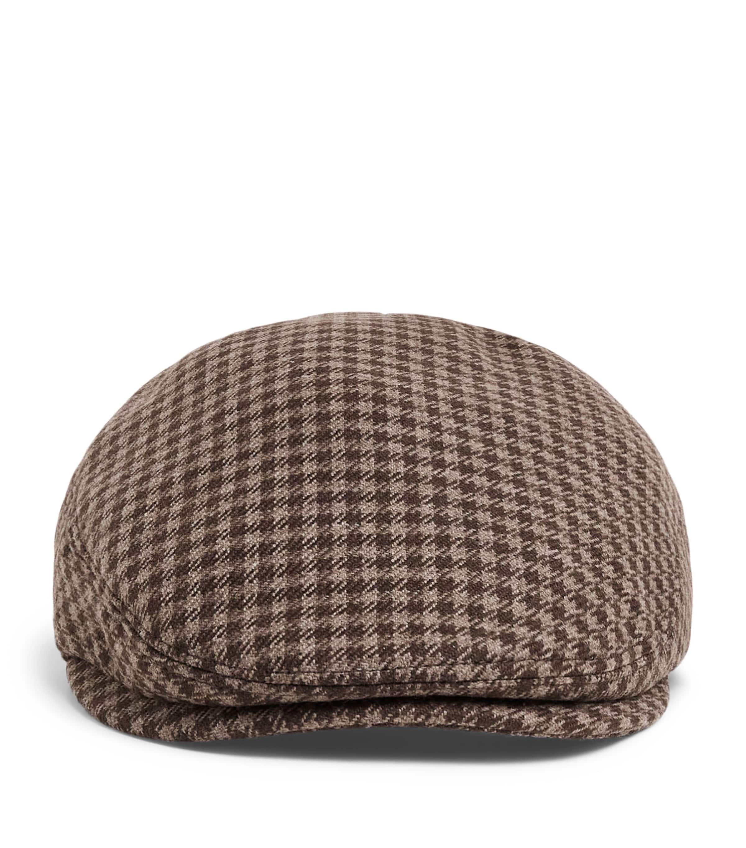 Purdey Wool-Cashmere Tweed Houndstooth Litton Cap Tor