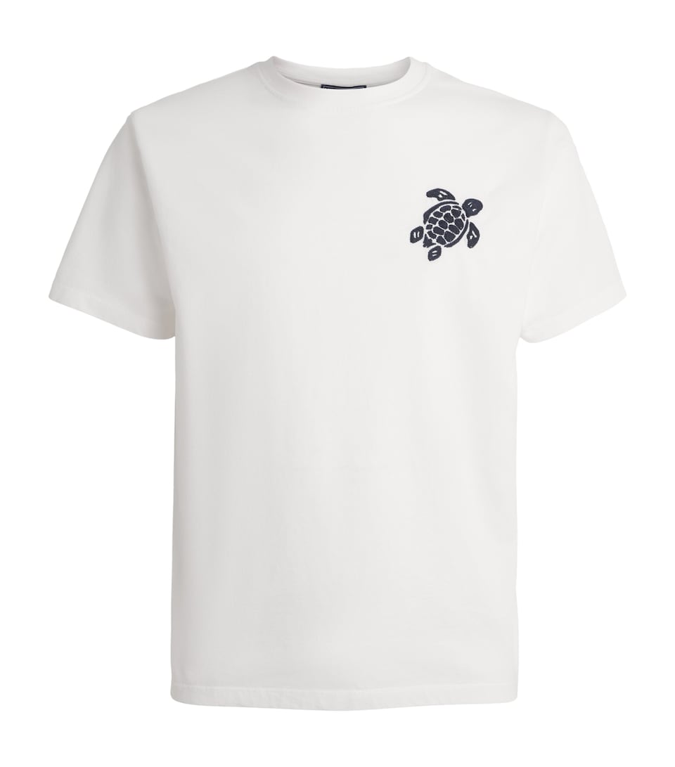 Vilebrequin Mens Organic Cotton Turtle T-Shirt Blanc