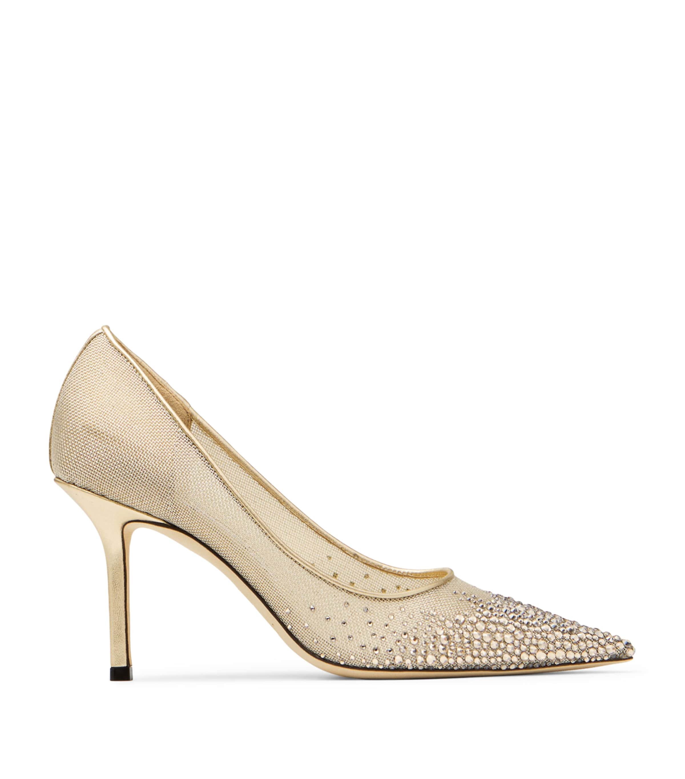 Jimmy Choo Love 85 Embellished Pumps Soft Gold/crystal