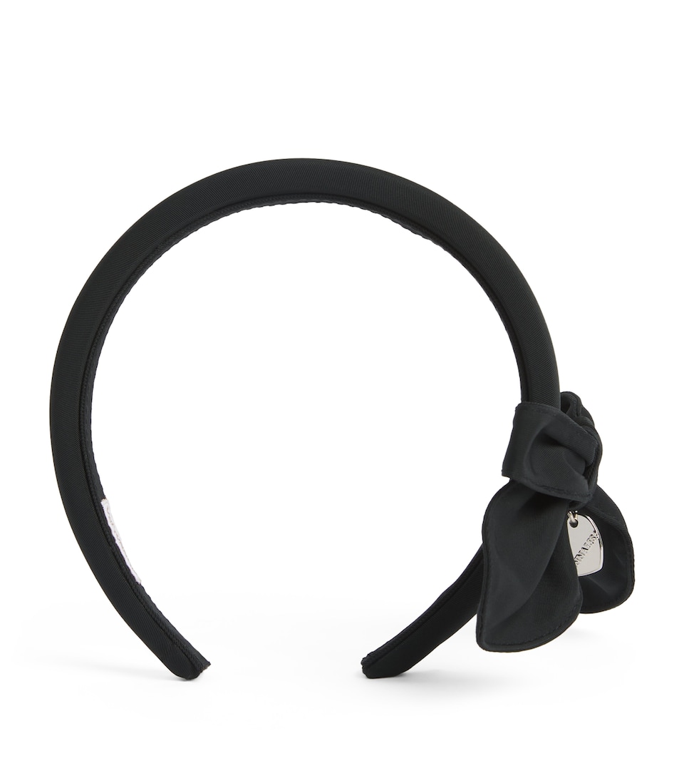 Monnalisa Satin Bow Headband Nero
