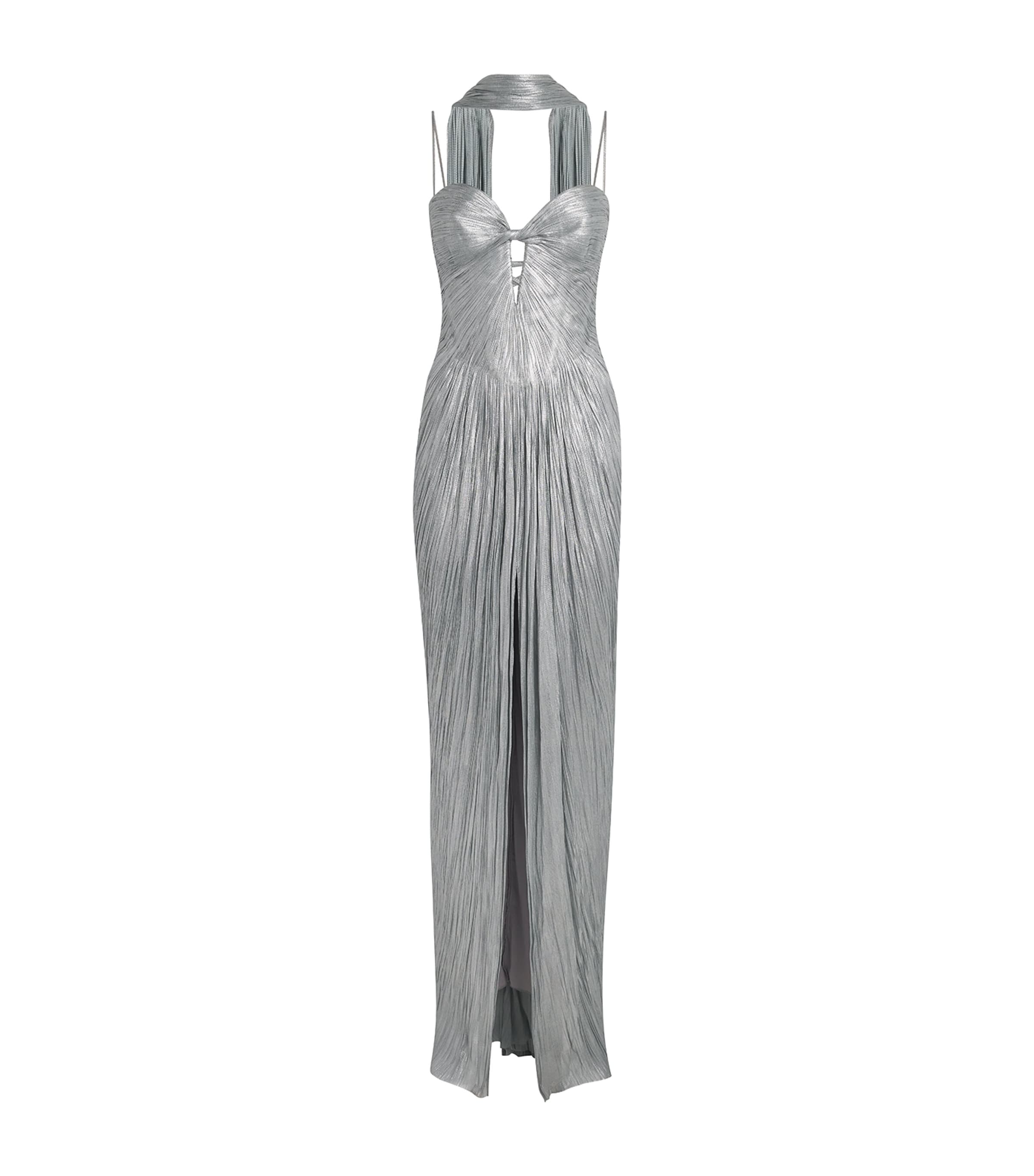 Maria Lucia Hohan Womens Silk Cut-Out Tonia Gown Ice Blue