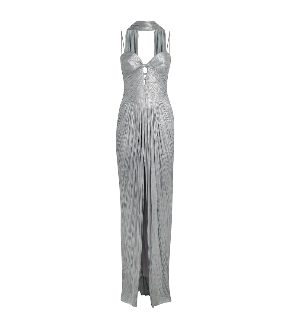 Maria Lucia Hohan Womens Silk Cut-Out Tonia Gown Ice Blue